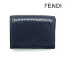 フェンディ 財布（メンズ） フェンディ 三つ折り財布 7M0280-AGLP-F18YJ ネイビー メンズ レディース FENDI MICRO FF WALLET【送料無料（※北海道・沖縄は配送不可）】