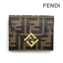 フェンディ 三つ折り財布 8M0480-ADYM-F13VK ブラウン レディース ミニ財布 FENDI FF【送料無料（※北海道・沖縄は配送不可）】