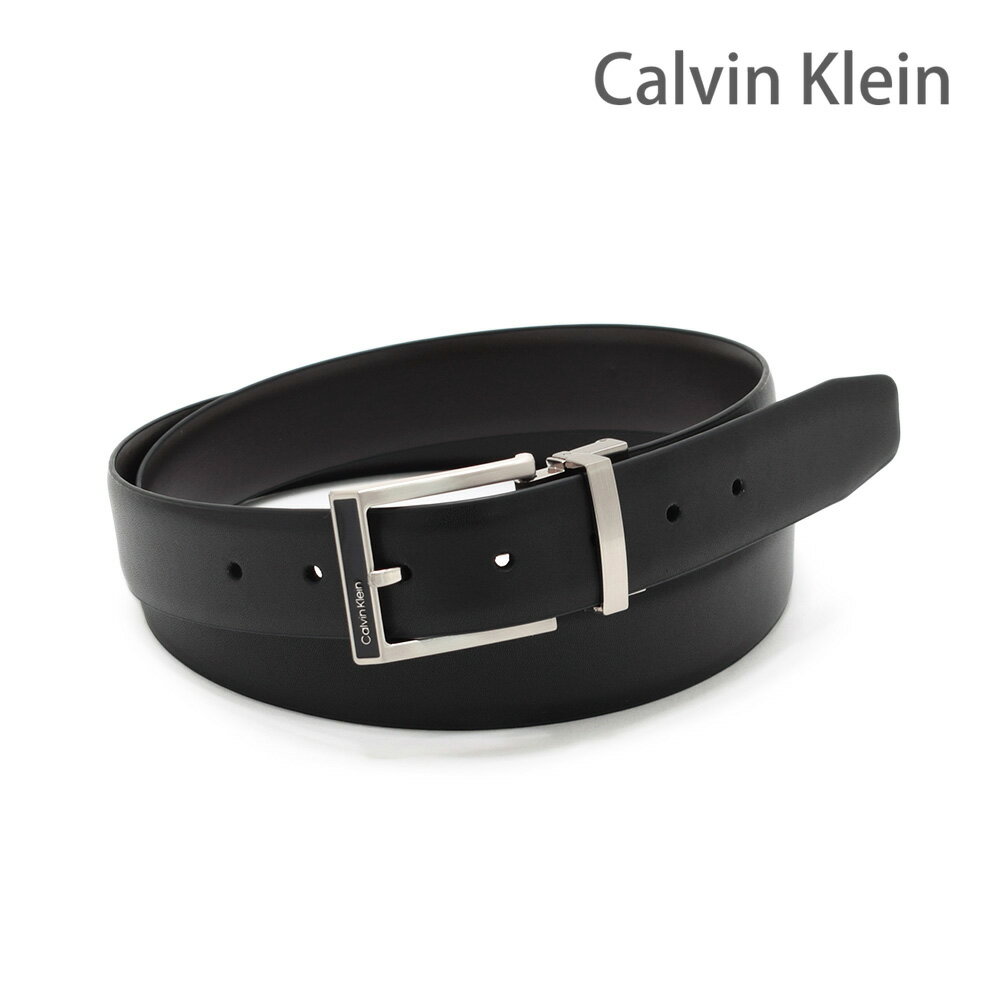 カルバンクライン ベルト（メンズ） カルバンクライン ベルト Calvin Klein 11CK020014 BLK/BRN メンズ シルバー/ブラック/ブラウン レザー リバーシブル【送料無料（※北海道・沖縄は配送不可）】