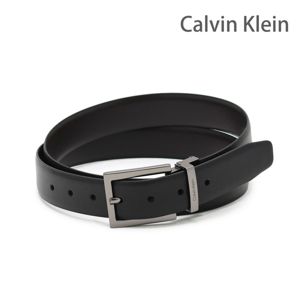 カルバンクライン ベルト Calvin Klein 11CK020015 BLK/BRN メンズ ガンメタル/ブラック/ブラウン レザー リバーシブル【送料無料（※北海道・沖縄は配送不可）】