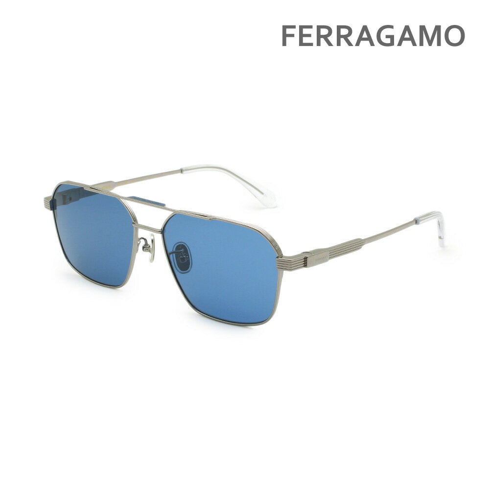 2024秋冬【国内正規品】フェラガモ サングラス SF319SLB-070 ブルー ノーズパッド メンズ UVカット FERRAGAMO【送料無料(※北海道・沖縄は配送不可)】