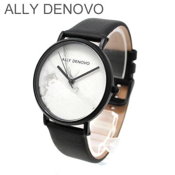 ALLY DENOVO 腕時計 AF5005.2 メンズ レディース ユニセックス ブラック/ブラック レザー アリーデノヴォ CARRARA MARBLE 正規品 【送料無料（※北海道・沖縄は1,000円）】