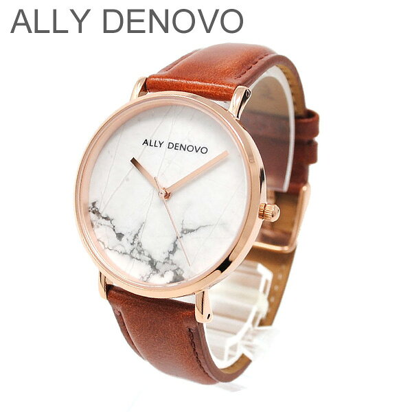 ALLY DENOVO 腕時計 AF5005.4 メンズ レディース ユニセックス ローズゴールド/ブラウン（タン） レザー アリーデノヴォ CARRARA MARBLE 正規品 【送料無料（※北海道・沖縄は1,000円）】