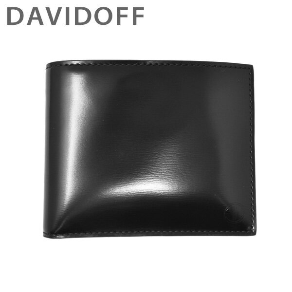 DAVIDOFF ダビドフ 二つ折り財布 22653 ブラック BOX レザー メンズ【送料無料 北海道・沖縄は1 000円 】