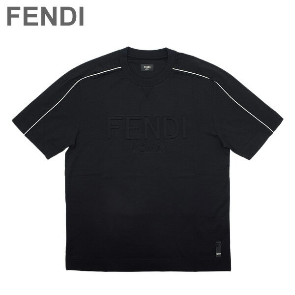 フェンディ Tシャツ メンズ FY1100-AI7F-F0QA1 ブラック T-shirt P.S.L.J. FENDI PIPING【送料無料（※北海道・沖縄は1,000円）】