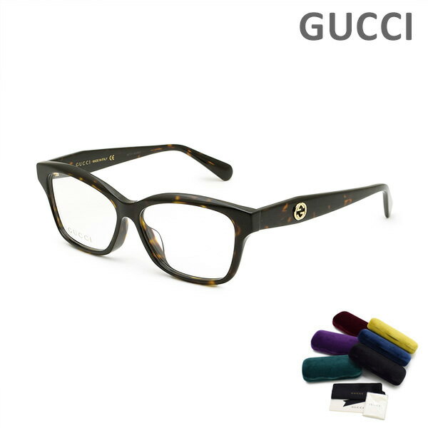 グッチ メガネ 眼鏡 フレーム のみ GG0801OA-002 ハバナ アジアンフィット レディース GUCCI 【送料無料（※北海道・沖縄は1,000円）】