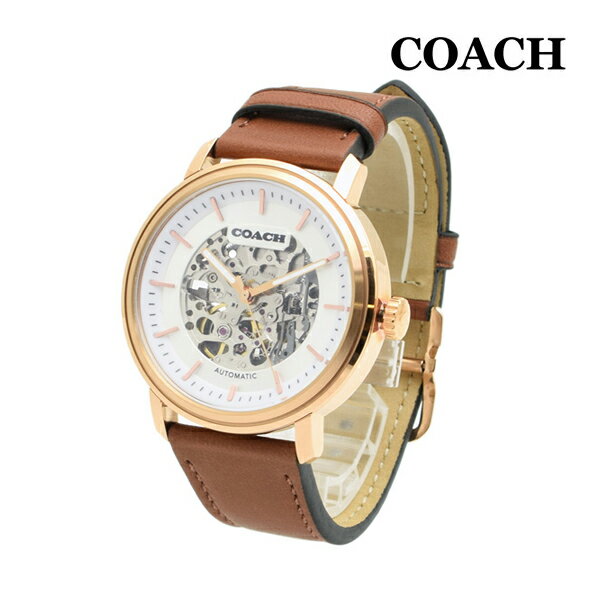 コーチ 腕時計（メンズ） COACH コーチ 腕時計 14602569 HARRISON ハリソン レザー ブラウン/ピンクゴールド メンズ 自動巻き【送料無料（※北海道・沖縄は1,000円）】
