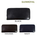 グレンロイヤル 財布（メンズ） グレンロイヤル 財布 長財布 03-5203 BLACK HAVANA NAVY GLENROYAL ラウンドファスナー ボックスなし ブライドル レザー メンズ 【送料無料（※北海道・沖縄は1,000円）】