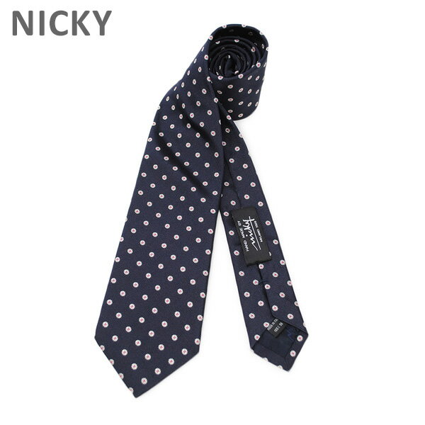 NICKY ニッキー ネクタイ NEON I 1 ネイビー系 8cm幅 メンズ 海外正規品 箱なし【送料無料(※北海道・沖縄は1,000円)】