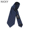 NICKY ニッキー ネクタイ NEON I 2 ネイビー系 8cm幅 メンズ 海外正規品 箱なし【送料無料(※北海道・沖縄は1,000円)】