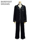 ベアフットドリームズ パジャマ レディース ベアフットドリームス パジャマ B186-512 BLACK/PEARL Luxe Milk Jersey Piped Pajama Set レディース BAREFOOT DREAMS 【送料無料（※北海道・沖縄は1,000円）】