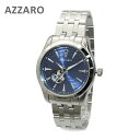 AZARRO （アザロ） 腕時計 AZ2260.16EM.000 Coastline Open View Blue / Metal ブルー シルバー 時計 メンズ 自動巻き ブレス 【送料無料（※北海道・沖縄は1,000円）】