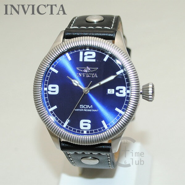 インビクタ 腕時計 INVICTA 時計 1459 Vintage ヴィンテージ ブラック レザー/シルバー/ブルー メンズ インヴィクタ 【送料無料（※北海道・沖縄は1,000円）】