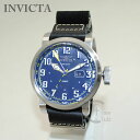 インビクタ 腕時計 INVICTA 時計 18887 Aviator アビエーター ブラック レザー/シルバー/ブルー メンズ インヴィクタ 【送料無料（※北海道・沖縄は1,000円）】