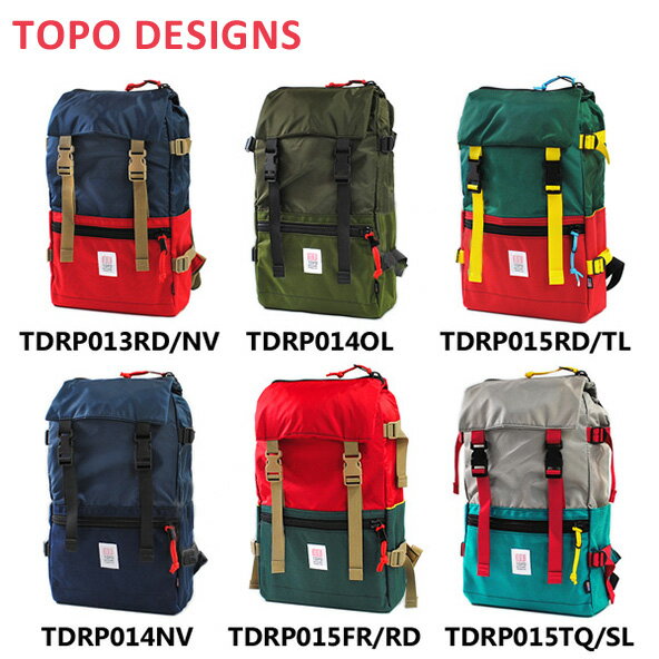 TOPO DESIGNS (トポ デザイン) バッグ ROVER PACK TDRP015 TDRP013 TDRP014 16.4L バックパック リュック レッド ネイビー フォレスト オリーブ グリーン ブルー ターコイズ メンズ レディース 