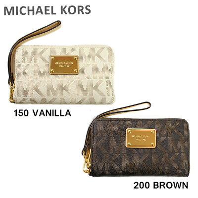 マイケルコース 財布 レディース MICHAEL KORS 長財布 スマートフォン ケース 32T5GTTE2B JET SET ITEM 小銭入れ付 茶 ブラウン ヴァニラ 白 マイケル コース LG FLAT MF PHN CASE スマホケース レザー 【送料無料(※北海道・沖縄は1,000円)】
