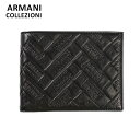 アルマーニ 財布 ARMANI COLLEZIONI YAM007 YCE85 80001 二つ折り BLACK メンズ コレッツォーニ レザー【送料無料（※北海道・沖縄は1,000円）】