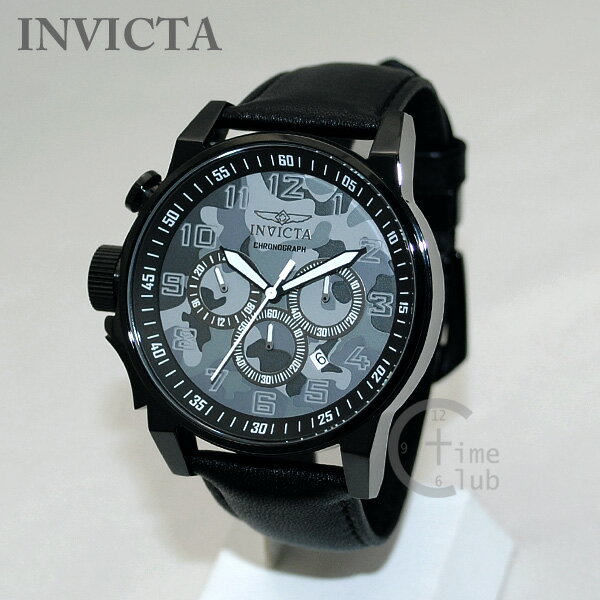 インビクタ 腕時計 INVICTA 時計 20542 I-Force フォース クロノグラフ ブラック/ブラック 迷彩 カモ カモフラージュ レザー メンズ インヴィクタ 【送料無料（※北海道・沖縄は1,000円）】