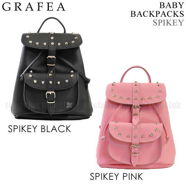 在庫処分 GRAFEA グラフィア バッグ BABY BACKPACKS SPIKEY BLACK PINK リュック デイパック スパイク スタッズ 鋲 ベイビー バックパック 全2色 ハンドバッグ ブラック ピンク レザー レディース 【送料無料（※北海道 沖縄は1,000円）】