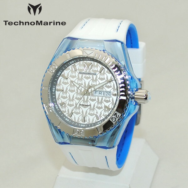 テクノマリーン TechnoMarine テクノマリーン 腕時計 TM115154 CRUISE MONOGRAM シルバー/ホワイト/ブルー ラバー ウォッチ テクノマリン 時計 【送料無料（※北海道・沖縄は1,000円）】