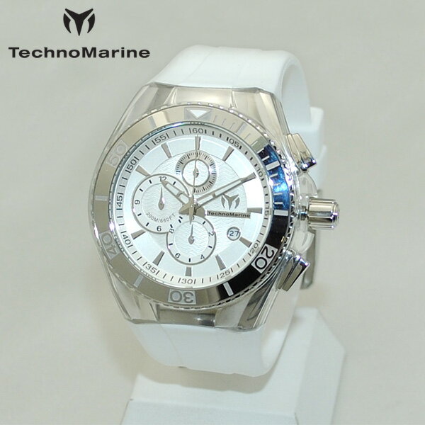 テクノマリーン TechnoMarine テクノマリーン 腕時計 TM115043 CRUISE ORIGINAL シルバー/ホワイト ラバー ウォッチ テクノマリン 時計 【送料無料（※北海道・沖縄は1,000円）】