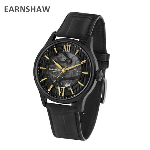 EARNSHAW アーンショウ 時計 腕時計 ES-8801-04 レザー ブラック/ブラック メンズ ウォッチ 自動巻き【送料無料(※北海道・沖縄は1,000円)】 EARNSHAW アーンショウ 時計 腕時計 ES-8801-04 レザー ブラック/ブラック メンズ ウォッチ 自動巻き【送料無料(※北海道・沖縄は1,000円)】