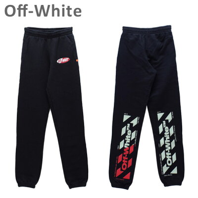 在庫処分 オフホワイト スウェットパンツ パーカー ブラック/レッド SPLIT LOGO SLIM SWEATPANTS OMCH014 S19 0030061020 Off-White 【送料無料(※北海道・沖縄は1,000円)】