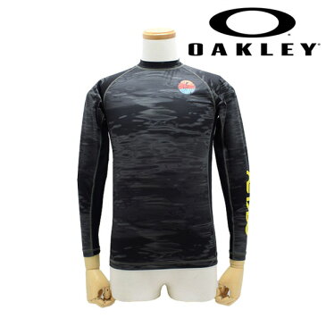 オークリー 長袖 ラッシュガード LS PRESSURE FOA400849 00G BLACK PRINT OAKLY メンズ 国内正規品 メール便可