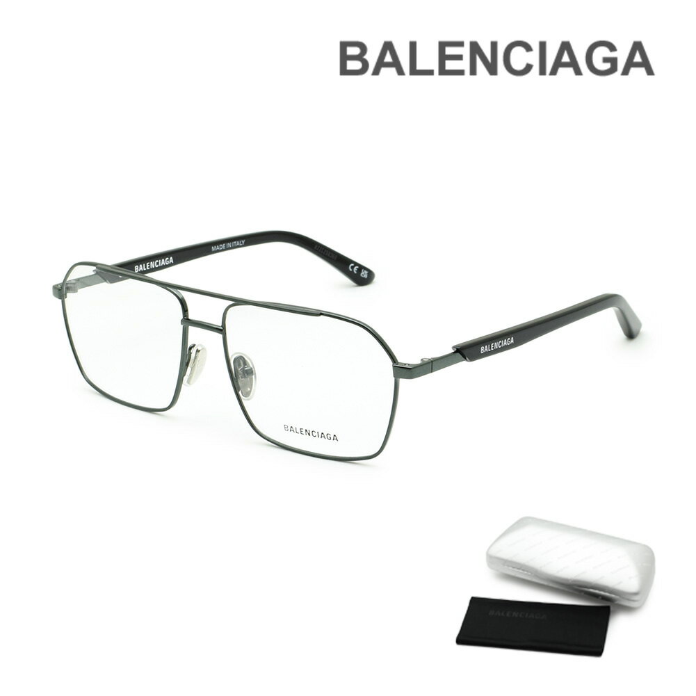 【国内正規品】バレンシアガ メガネ 眼鏡 フレーム のみ BB0248O-003 グレー ノーズパッド メンズ BALENCIAGA【送料無料（※北海道・沖縄は1,000円）】