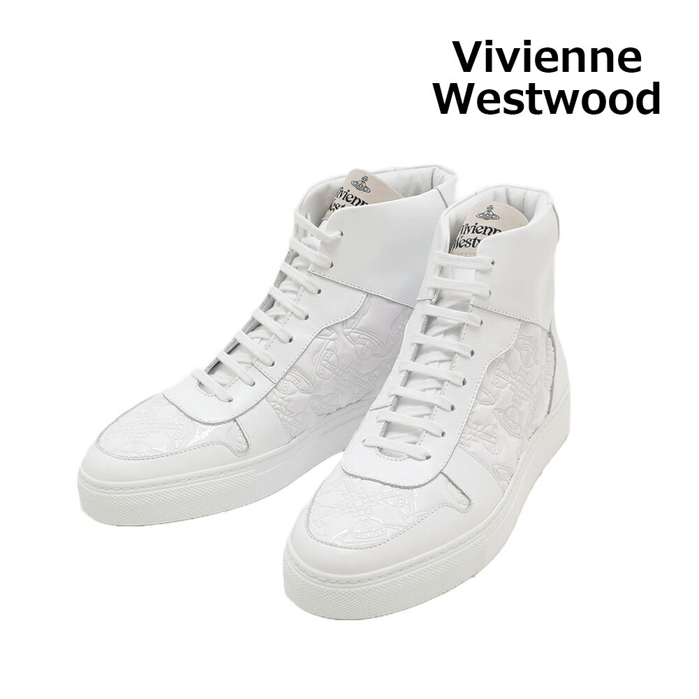 23SS ヴィヴィアンウエストウッド 靴 CLASSIC TRAINER HIGH TOP 75010003M-C001J-A401 ホワイト メンズ スニーカー【送料無料（※北海道・沖縄は1,000円）】
