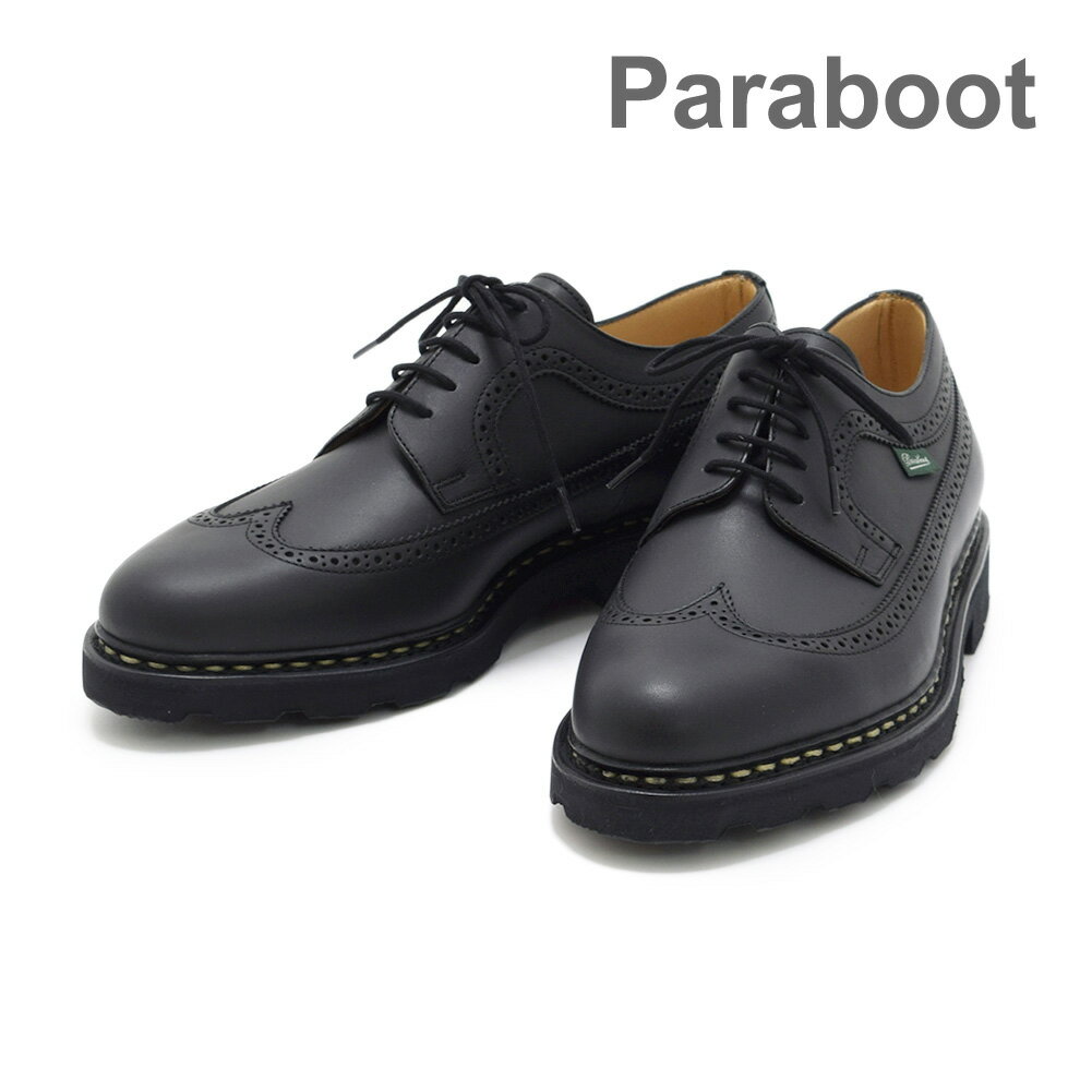 パラブーツ 靴 メンズ パラブーツ ウイングチップ ブラック 200717 Paraboot ALBY/MARCHE Noire-lis Noir Ink メンズ シューズ 靴 2007-17【送料無料（※北海道・沖縄は1,000円）】