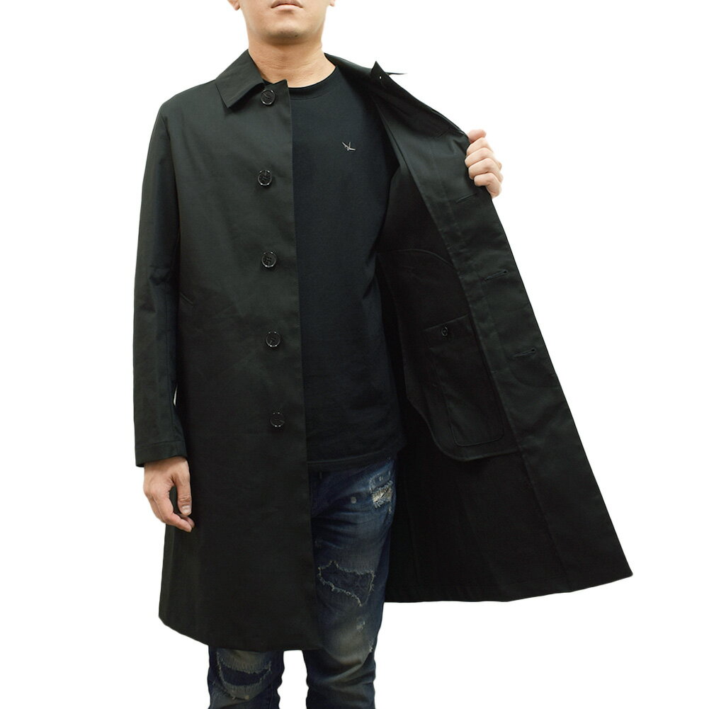 マッキントッシュ ステンカラーコート MO6122-MOP5563 MANCHESTER ブラック メンズ MACKINTOSH【送料無料（※北海道・沖縄は1,000円）】