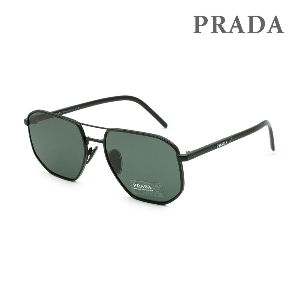 プラダ サングラス（レディース） プラダ サングラス PR59YS 1AB728 57 ブラック/グリーン ノーズパッド メンズ UVカット PRADA【送料無料（※北海道・沖縄は1,000円）】