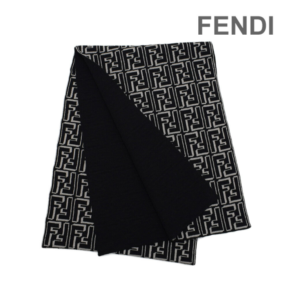 フェンディ マフラー（メンズ） フェンディ マフラー メンズ FXS124 ALGSF0D8J ベージュ/ブラック ウール FF FENDI【送料無料（※北海道・沖縄は1,000円）】