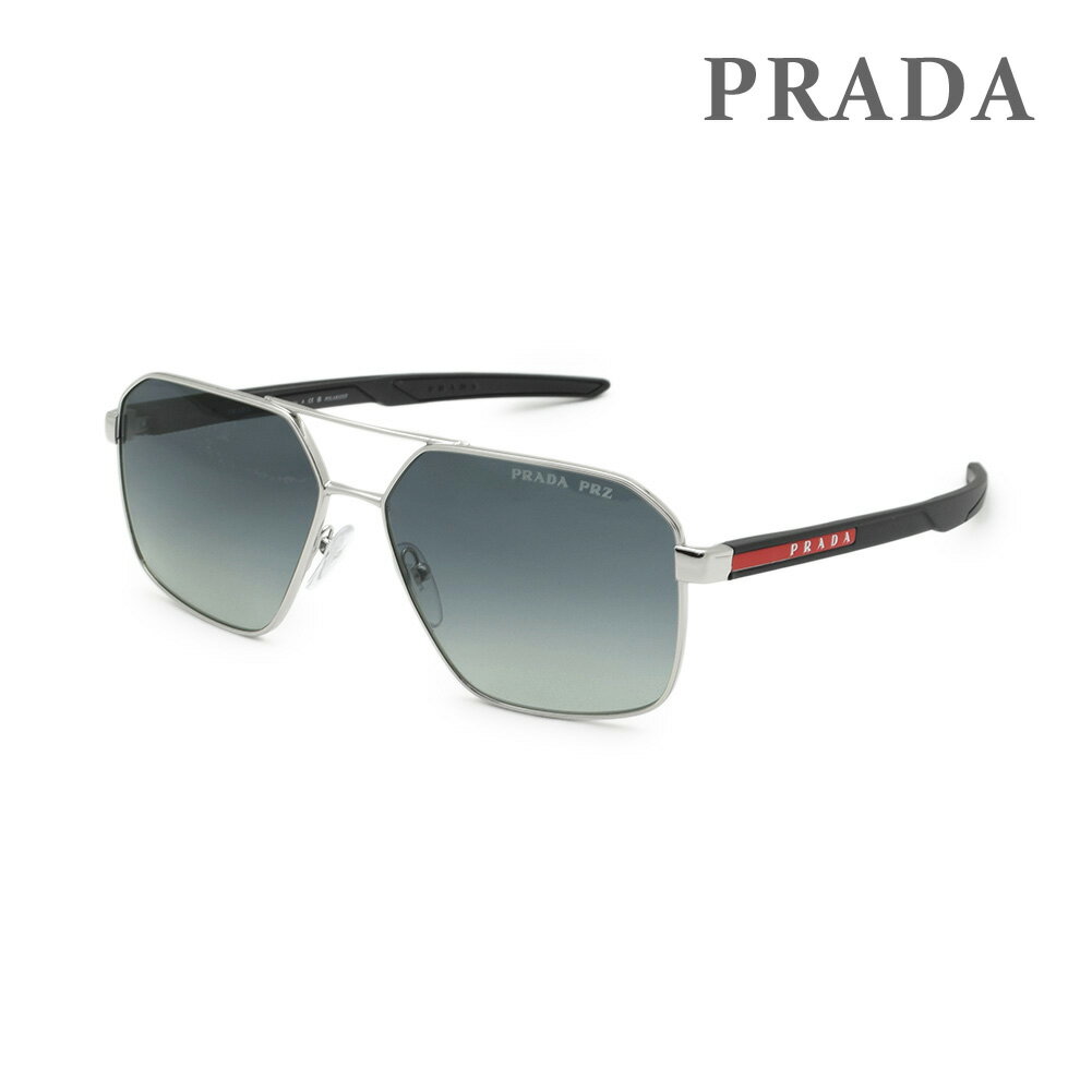 プラダ サングラス PS55WS 1BC06G 60 シルバー ノーズパッド メンズ UVカット 偏光レンズ SPS 55W 1BC-06G PRADA【送料無料（※北海道 沖縄は1,000円）】