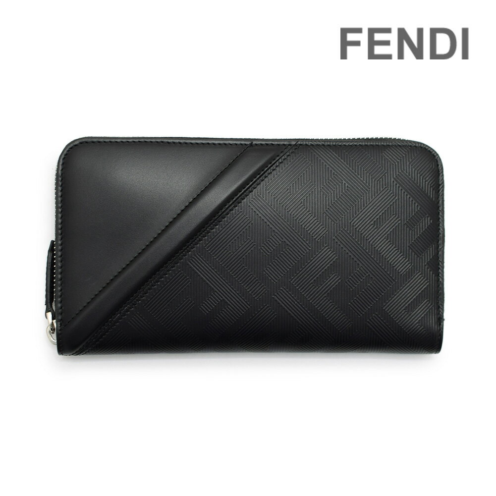 フェンディ 財布（メンズ） フェンディ 長財布 7M0210-AP1T-F0GXN ブラック メンズ ウォレット FENDI ZIPAROUND FF DIAGONAL【送料無料（※北海道・沖縄は1,000円）】