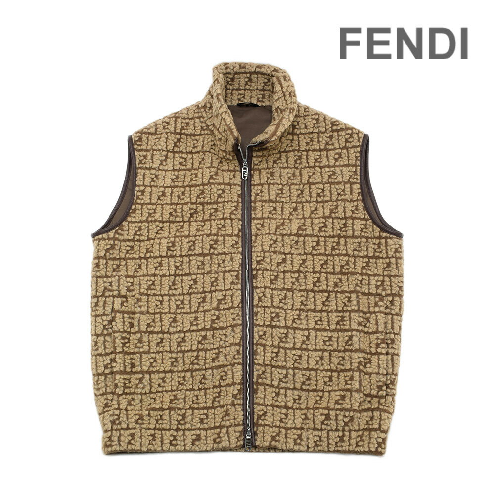 フェンディ ジレ FT0060-APOP-F1EPI ブラウン系 メンズ ベスト FENDI GILET FF TEDDY CANVAS【送料無料（※北海道・沖縄は1,000円）】