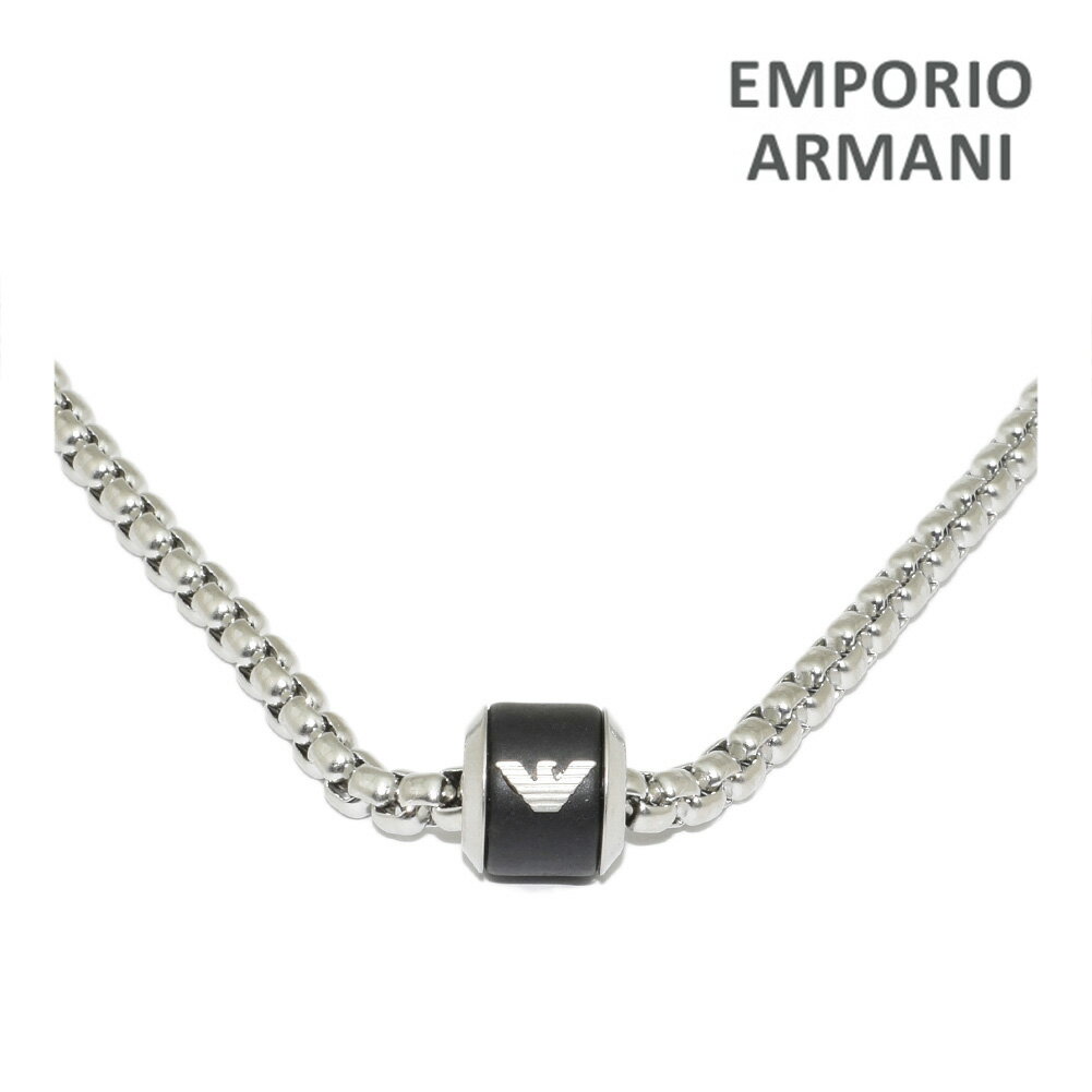 エンポリオ アルマーニ ネックレス ペンダント EGS2910040 ブラック/シルバー EMPORIO ARMANI アクセサリー メンズ【送料無料（※北海道・沖縄は1,000円）】