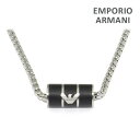 アルマーニ エンポリオ アルマーニ ネックレス ペンダント EGS2919040 ブラック/シルバー EMPORIO ARMANI アクセサリー メンズ【送料無料（※北海道・沖縄は1,000円）】