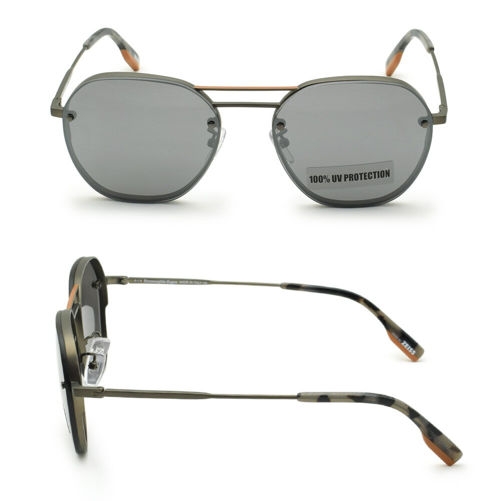 エルメネジルド・ゼニア サングラス EZ0105-F/S-08C グレー ノーズパッド メンズ UVカット Ermenegildo Zegna【送料無料（※北海道・沖縄は1,000円）】