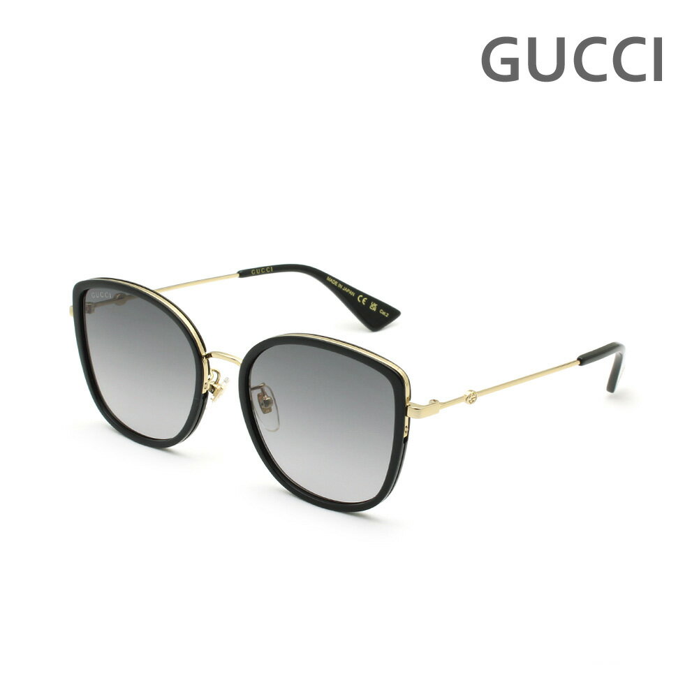 【国内正規品】グッチ サングラス GG0606SK-001 ブラック/ゴールド ノーズパッド レディース UVカット GUCCI【送料無料(※北海道・沖縄は1,000円】