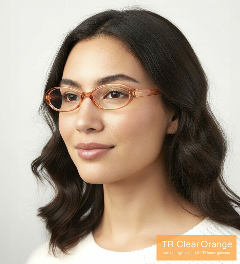 【ブルーライトカット 中近両用メガネ】TRクリアオレンジ［全額返金保証］ブルーライト カット 老眼鏡 メガネ 眼鏡 男性 女性 パソコン メガネ シニアグラス メンズ レディース おしゃれ リーディンググラス PC スマートフォン スマホ