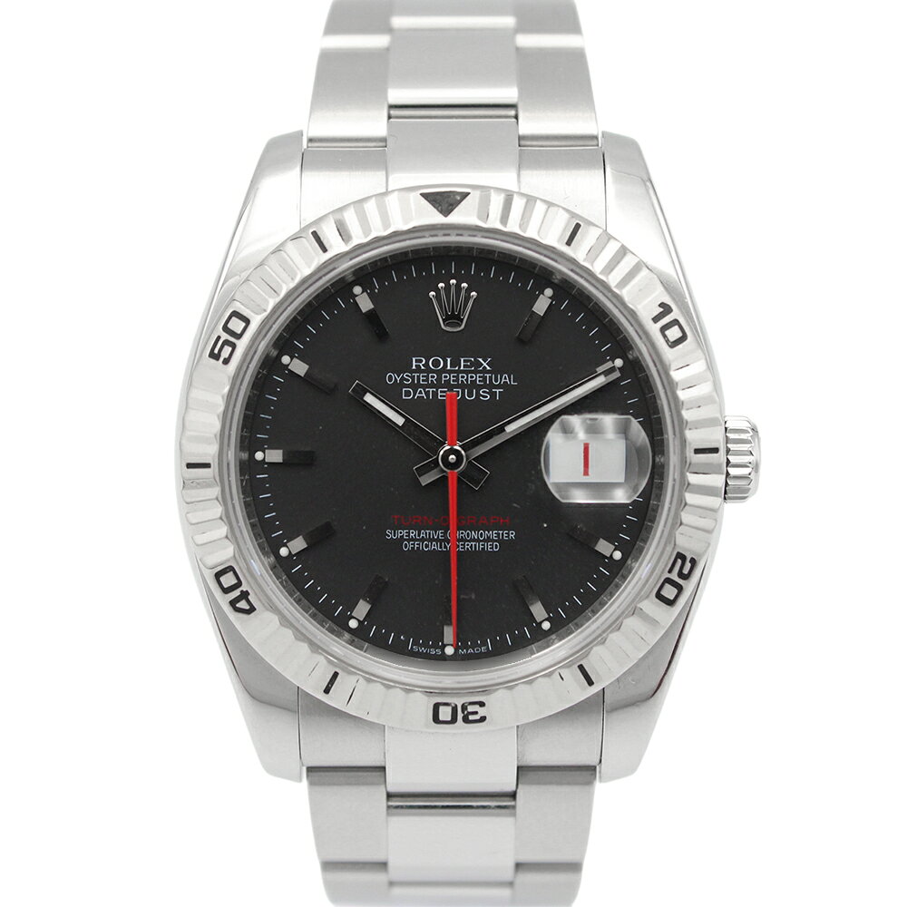 ロレックス　デイトジャスト ターノグラフ 116264 ブラック オイスターブレス　ROLEX　中古　腕時計