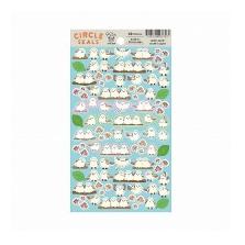 リュリュ サークルシール ベーシック シマエナガ / シール ふわふわ 96枚入り 鳥 ふわふわ かわいい 小鳥 北国 雪 癒し系 ナチュラル 丸型 timekeeper-10061890 手帳のタイムキーパー サンプル画像2