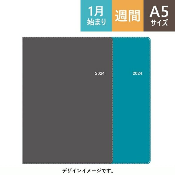 能率 2024年1月始まり手帳 ウィークリー NOLTY(ノルティ) エクリA5-3（ダークグレー） 6317