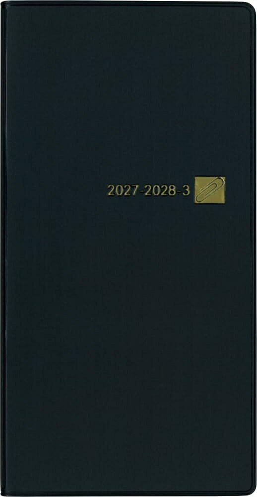 HAKUBUNKAN 博文館新社 2027 1月始まり 手帳 A6 ウィークリーポケットダイアリー スリム 黒 76 168x88 手帳 diary 博文館 日記　デザイン 手帳カバー ダイアリー ビジネス スケジュール帳 手帳のタイムキーパー