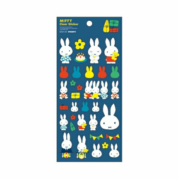 SQUARE スクエア シール ・ miffy クリアシール 紺 シール帳 福袋 丸 おしゃれ アルバム デコレーション ハート 大量 ステッカー スマホ ごほうび 花 かわいい スケジュール帳 手帳のタイムキーパー