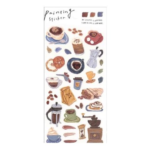 マインドウェイブ ペインティングステッカー 81764 コーヒー / カフェ スイーツ 手描き風 ナチュラル ..