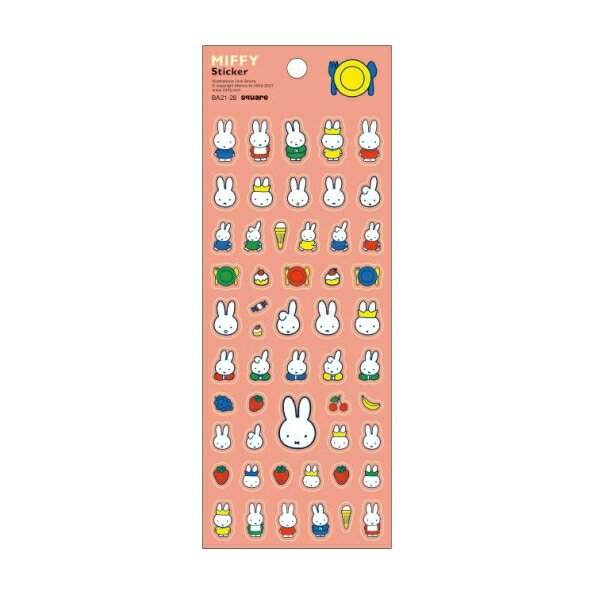 SQUARE スクエア シール ・ miffy フチドリシール ピンク シール帳 福袋 丸 おしゃれ アルバム デコレーション ハート 大量 ステッカー スマホ ごほうび 花 かわいい スケジュール帳 手帳のタイムキーパー