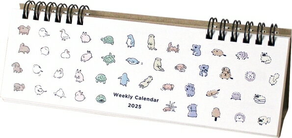 EL COMMUN エルコミューン 2025 年 1月始まり カレンダー H65×W200 卓上 リングタイプ ウィークリー Minimini ミニミニ 月曜始まり マトカ MATOKA キャラクター デザイン おしゃれ 大人かわいい スケジュール帳 手帳のタイムキーパー